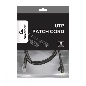 Tinklo kabelis Gembird PP6U-1M RJ-45 Cat6 1m Juodas