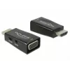 Adapteris DeLOCK 65901 HDMI A (vyriškas) į VGA (moteriška) ir 3,5 mm garso (moteriška) juodas
