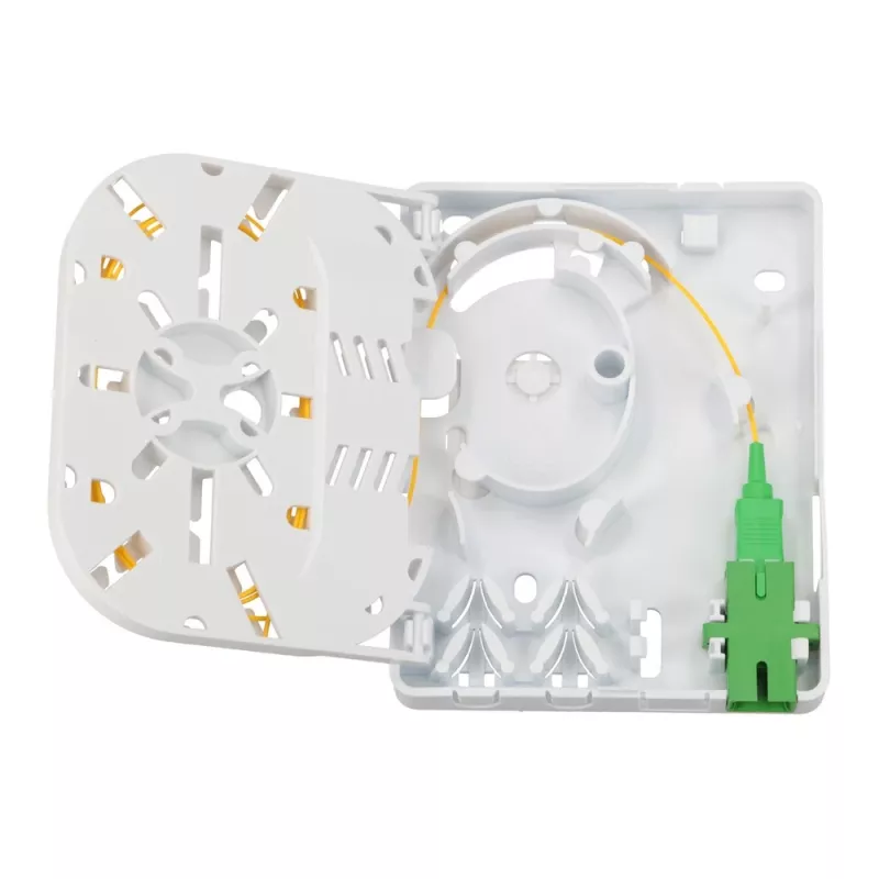 Extralink Olivia šviesolaidžio dėžutė, 2 suvirinimai, su pigtail ir SC/APC adapteriu