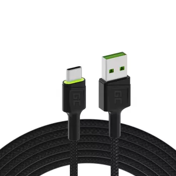 Green Cell KABGC06 USB laidas 1,2 m USB A USB C juodas