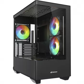 Korpusas Sharkoon Elite Shark CM100 bokštas Micro-ATX, be maitinimo šaltinio, juodas