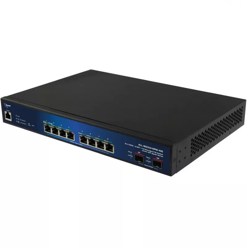 ALLNET Apollo pilnai valdomas Layer2+ 10 prievadų 8x 2.5GB PoE biudžetas 240W 2x maršrutizatorius WLAN ALL-SGC5410PM-10G
