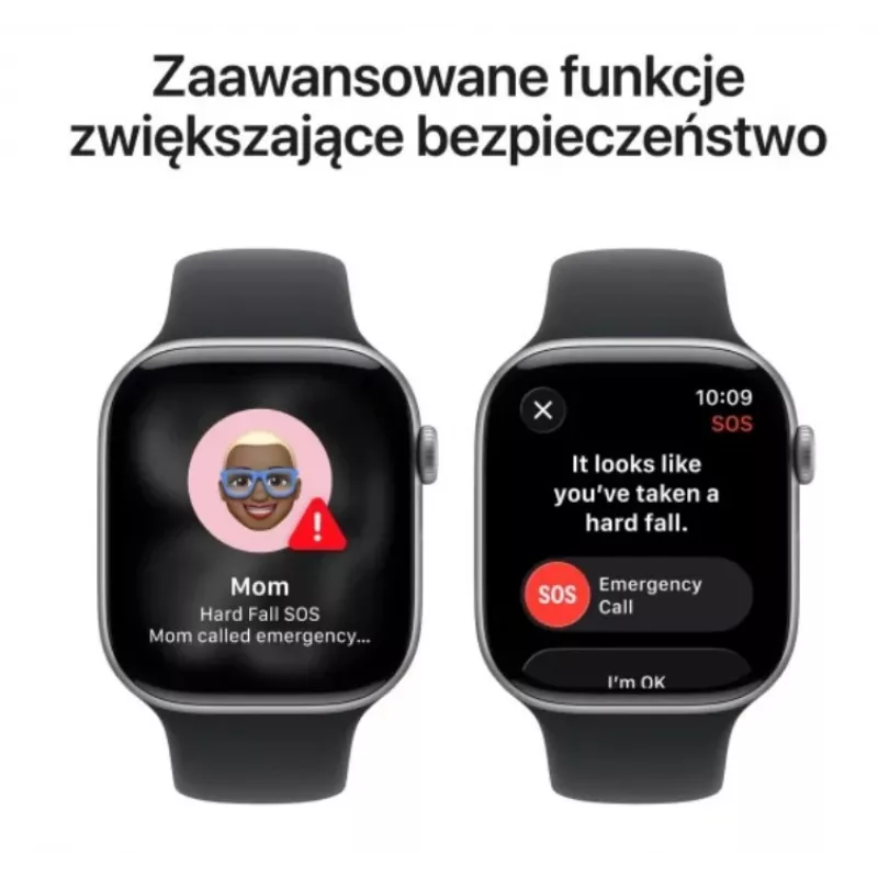 Apple Watch Series 11 GPS 46mm Space Grey Aliuminio korpusas su juodu sportiniu dirželiu M/L