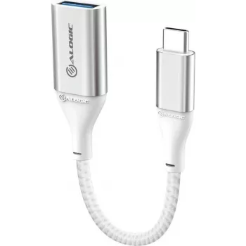 Alogic Super Ultra USB-C (M) į USB-A (M) adapteris, USB 3.1 Gen 1, 3 A, 15 cm, sidabrinis (ULCAA-SLV)