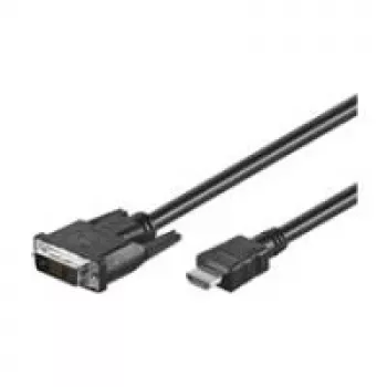 Wentronic Goobay HDMI™ / DVI-D laidas, juodas, 1 m - 19 kontaktų HDMI™ kištukas > DVI-D (18+1) kištukas (50579)