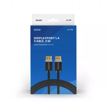 SAVIO DISPLAYPORT (M) - DISPLAYPORT (M) LAIDAS, V1.4, 3 m, CL-176