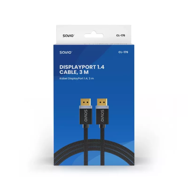 SAVIO DISPLAYPORT (M) - DISPLAYPORT (M) LAIDAS, V1.4, 3 m, CL-176