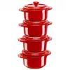 Staub Mini Cocotte Round, 4 vnt. - 200 ml, Raudona