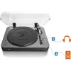 Pavarų diržu varomas vinilo grotuvas Lenco LBT-120BK juodas pusiau automatinis