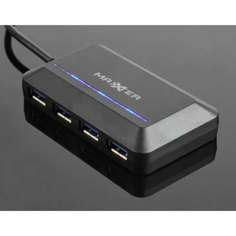 USB šakotuvas GEMBIRD ACT-HUB3C-4P — USB 3.2 Gen 1 Type-A į 4 × USB 3.2 Gen 1 Type-C, 5000 Mbit/s, juodas