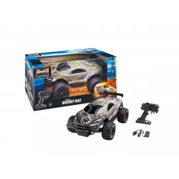 REVELL Desert Rat 24442 radijo bangomis valdomas visureigis, 1:10 mastelis, pilkai juodas