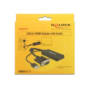 Laidas DeLOCK 0,25 m VGA+USB 2.0-A / HDMI