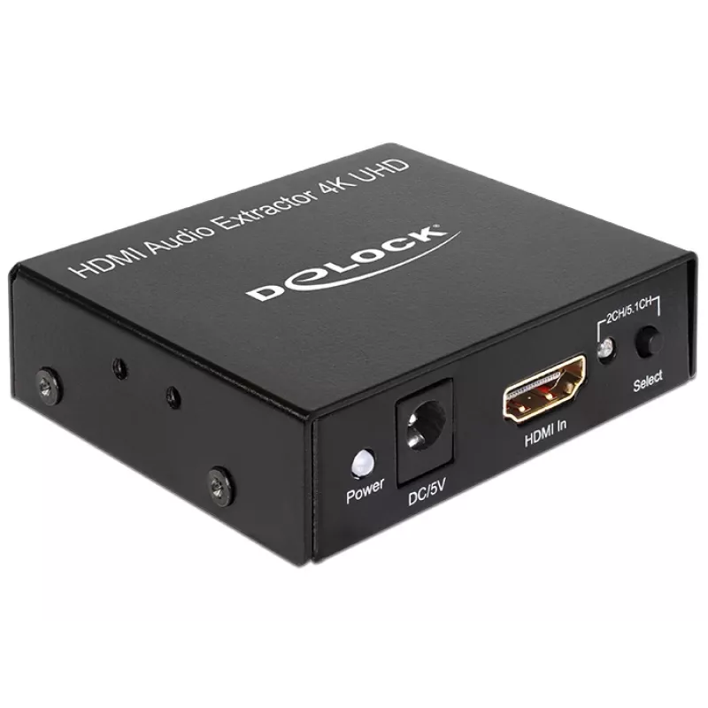 HDMI garso išskyriklis stereofoninis / 5.1 kanalų 4K, adapteris juodas