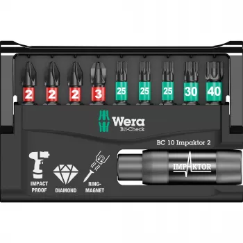 Bit-Check 10 Impaktor 2, 1/4, 10-teilig, Bit-Satz diamantbeschichtet, extrem belastbar