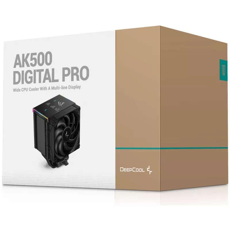 Oro aušintuvas DeepCool AK500 Digital Pro 12 cm juodas, Fluid Dynamic Bearing