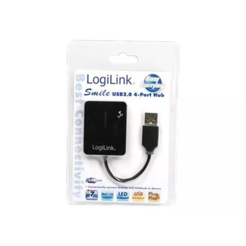 USB 2.0 4 prievadų šakotuvas LOGILINK UA0139, juodas