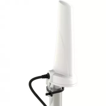 Kryptinė 4 dBi 5G/LTE antena Poynting A-OMNI-0280-02-V1 SMA (vyriškas) 2 m kabelis, stiebo/sienos tvirtinimas, balta