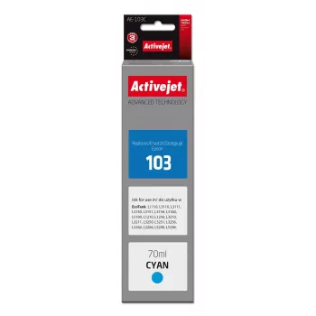 Rašalo kasetė Activejet AE-103C (atitikmuo Epson 103 C13T00S24A; Supreme; 70 ml; žydra)