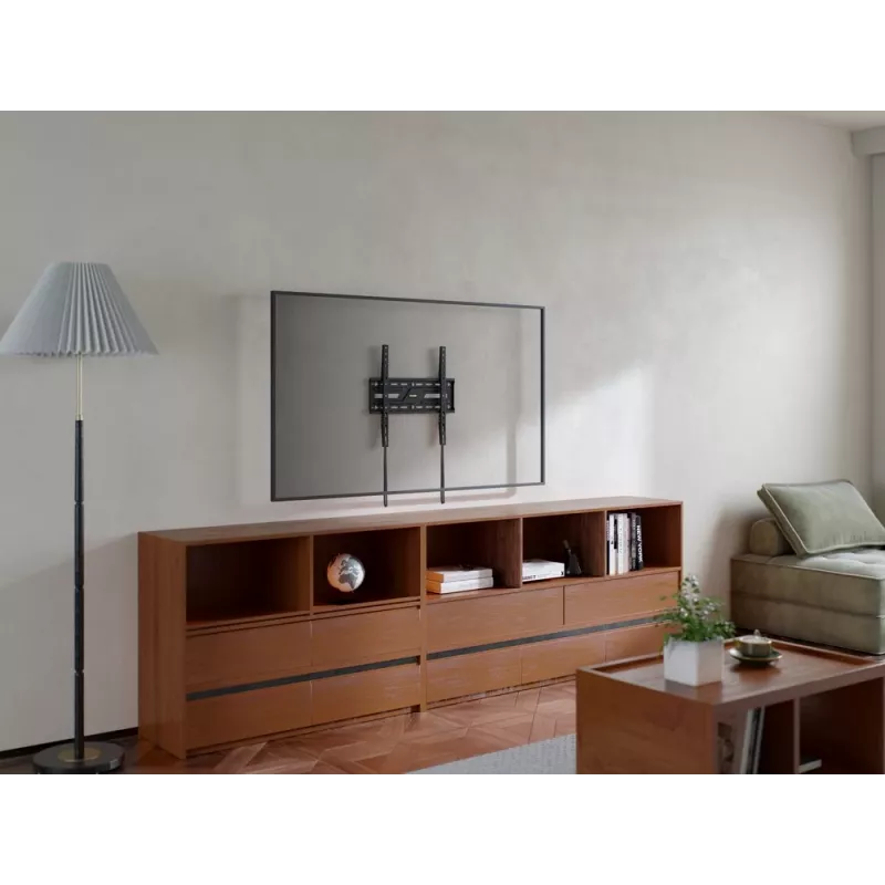 Gembird WM-75F-02 fiksuotas TV laikiklis ant sienos, 32 inch–75 inch, juodas