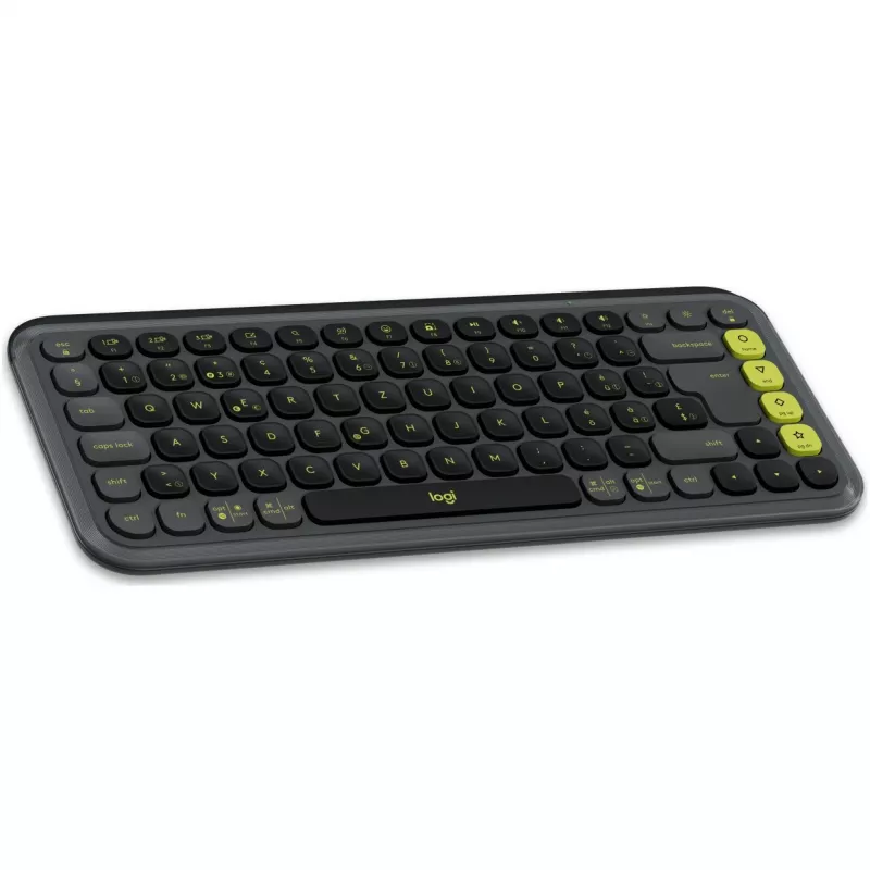 Belaidis klaviatūros ir pelės rinkinys Logitech POP ICON COMBO Swiss, Grafit/Green, Bluetooth, 920-013275