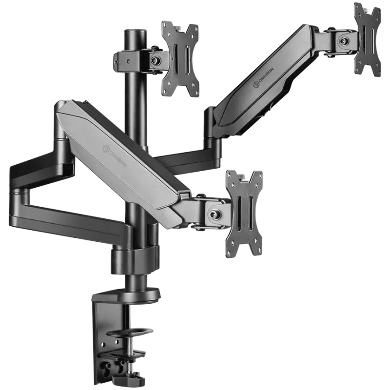 Monitorio laikiklis ant stalo ONKRON G280-B, 33–81,3 cm (13–32 colių), spaustuvas/įvorė, iki 24 kg, VESA 75×75–100×100
