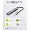 Goobay Slim 4 prievadų USB šakotuvas, USB-C™ į USB-A, USB 3.2 (74457)