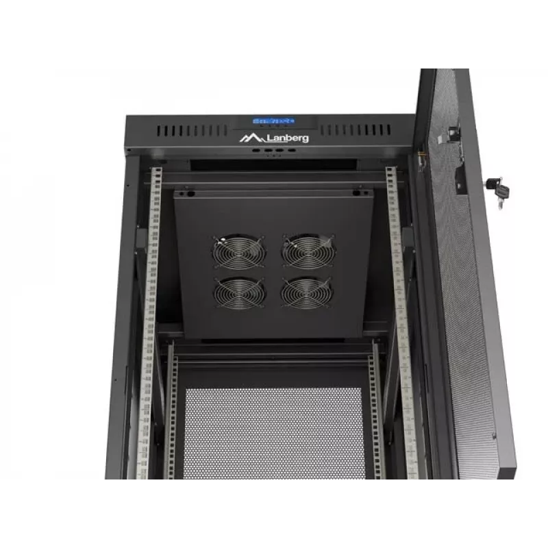 Laisvai pastatomas serverio spintos korpusas LANBERG FF01-6824-23BL 24U 600×800 mm IP20 Juodas