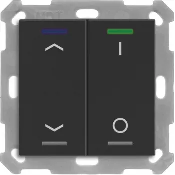MDT BE-TAL55T206.C1 KNX mygtukas Light 55 2f RGBW temperatūros jutiklis juodas matinis žaliuzės/perjungimas 1