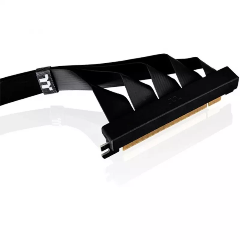 Thermaltake PCI-E 4.0 dvigubo 90° kampo riser kabelis, 40 cm, juodos spalvos