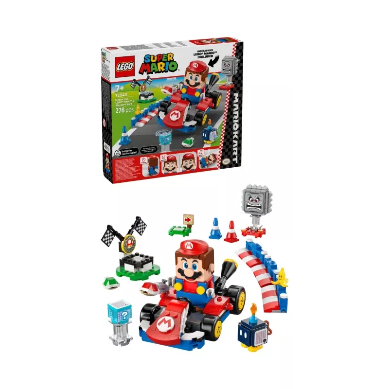 LEGO Konstruktorius 72043 Super Mario Interaktyvus Mario Kart su standartiniu kartu