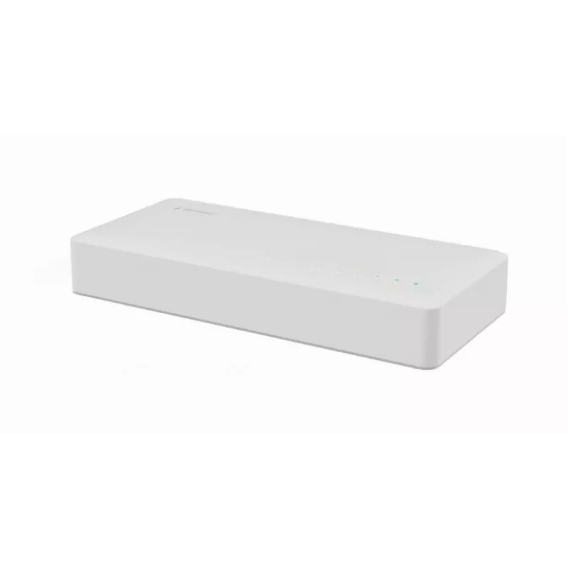 Nevaldomas jungiklis GEMBIRD NSW-G8-01 — 8× Gigabit Ethernet (10/100/1000), baltas, DC 5V
