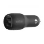 Automobilinis dviejų USB-A prievadų įkroviklis 12W x2, juodas