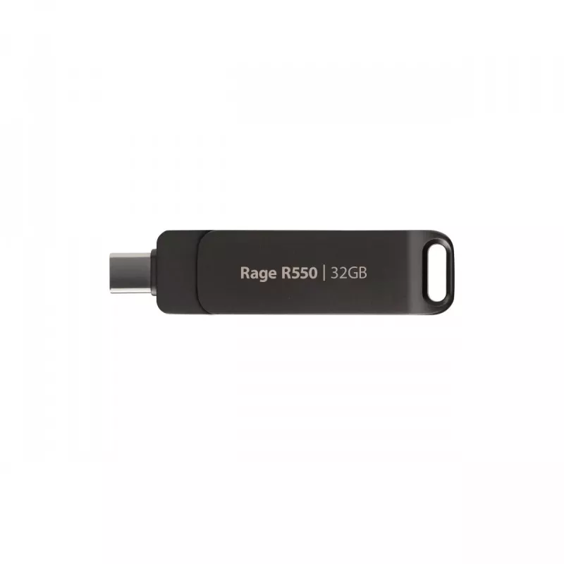 „Flashdrive“ PATRIOT Rage R550 32GB 100 MB/S USB A+C sukamasis dizainas (PE32GR550DSAD) Juoda