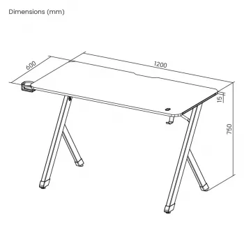 NanoRS RS101 žaidimų stalas 120x60x75 cm