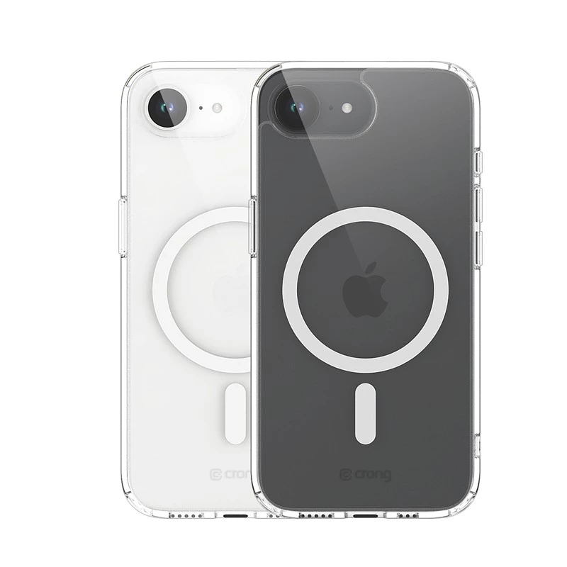 Crong skaidrus MagSafe dėklas iPhone 16e — permatomas apsauginis korpusas, MagSafe suderinamas