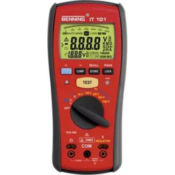 BENNING IT 101 izoliacijos testeris 20 G 50 VDC/100 VDC/250 VDC/500 VDC/1000 VDC 600 VAC TRMS AC