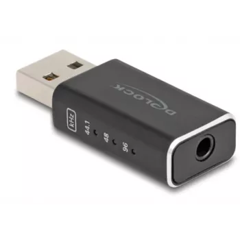 DeLOCK USB 2.0 Tipo-A į 3,5 mm 4 kontaktų lizdo keitiklis, juodas, 68001
