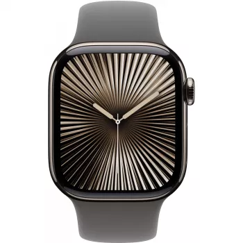 Apple Watch Series 10 GPS + Cellular 42mm Natural Titanium korpusas su Stone Grey Sport apyranke - S/M (MWXD3QF/A)