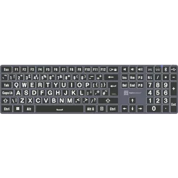 Mechaninė klaviatūra LogicKeyboard XL-Print White on Black TITAN UK išdėstymas, skirta PC, LKB-LPWB-TPC-UK