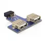 DeLOCK 9-pin 2.54 mm 2 x USB 2.0 1 x 9-pin 2.54 mm juoda mėlyna sidabrinė