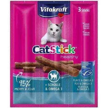 Vitakraft CatStick 31218 jautiena kiauliena paukštiena 18 g pakelis, 3 vnt., be grūdų, be cukraus