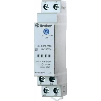 Finder prieblandos jungiklis 35 mm DIN bėgiui, serija 11.31.8.230, 11.31.8.230.0000, 1–100 lx, 230 V/50–60 Hz, 1 uždarymo kontaktas