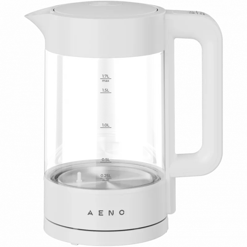 Elektrinis virdulys AENO EK5 baltas, 220-240V, 1850-2200W, 1.7L, šildymo palaikymas 30 min, temperatūros nustatymai 40,60,80,90,100°C, valdymo pultas rankenoje