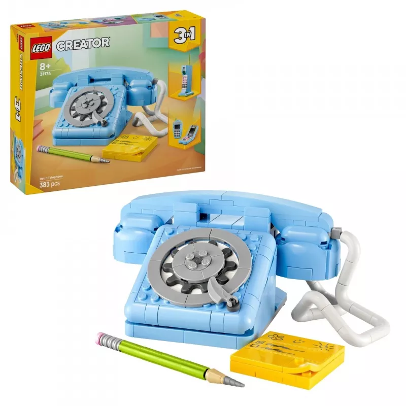 LEGO Creator 3-in-1 31174 Retro Telefonas konstravimo rinkinys, 383 detalės, 8+ metai, 70×110×150 mm