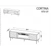 TV spintelė Cama Meble EF CORTINA 180×40×60 cm, juodas viršus, riešutmedžio rėmas