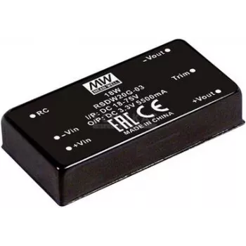 Maitinimo keitiklis/inverteris Mean Well RSDW20G-03 – 20 W, Įvadas 18–75 V, Išėjimas 3,3 V, RoHS