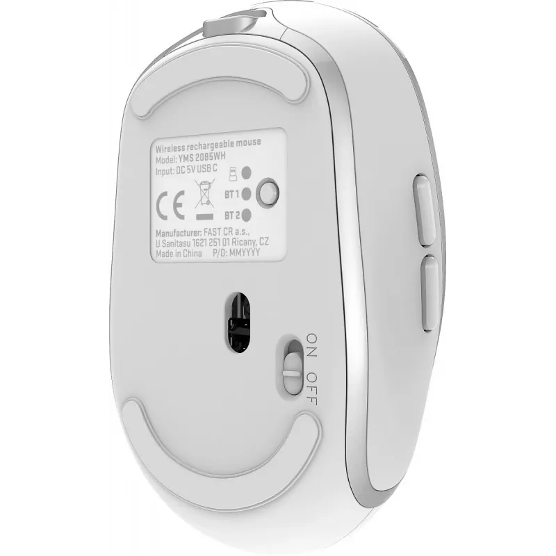 Bevielė pelė DUAL WiFi+Bluetooth, įkraunama baterija, 5 mygtukai