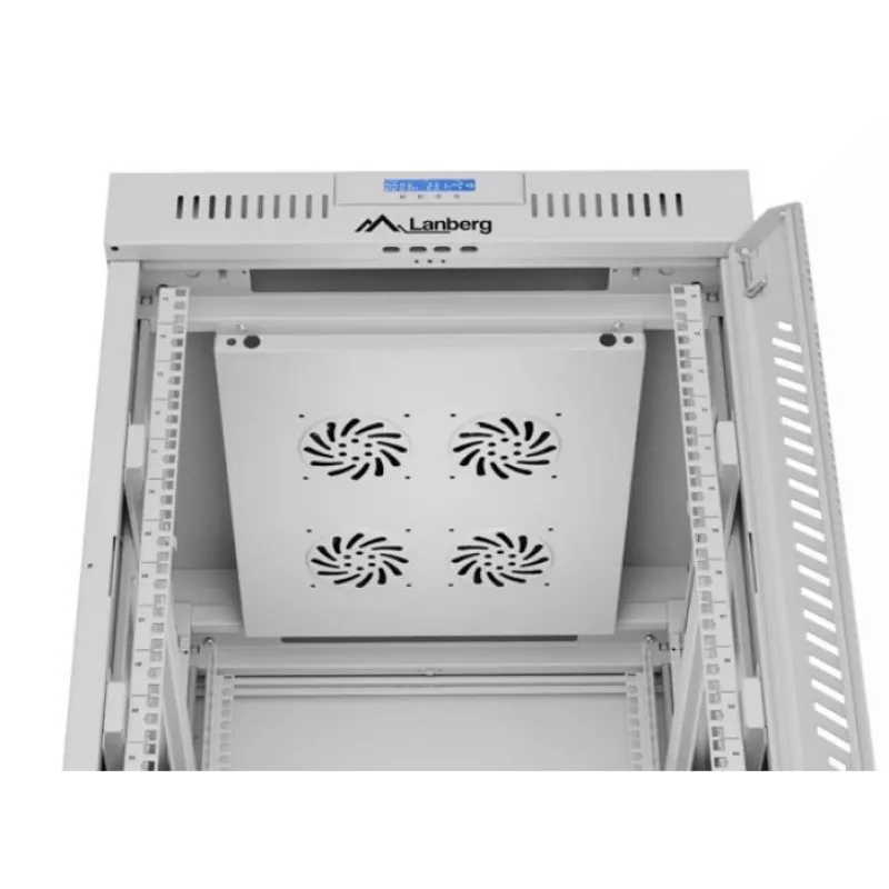 Laisvai pastatomas serverio spintos korpusas LANBERG FF01-6815-12SL 15U, 600×800×922 mm, 1200 kg, IP20, pilkas