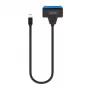 SAVIO SATA į USB-C sąsajos laidas AK-69, SATA moteriška į USB-C vyrišką, USB 3.2 Gen 1 (5 Gbit/s), 0,25 m, juodas