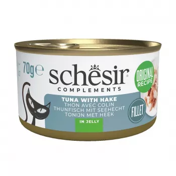 SCHESIR Complements Tunas su merlanga želėje – šlapias kačių ėdalas – 70g
